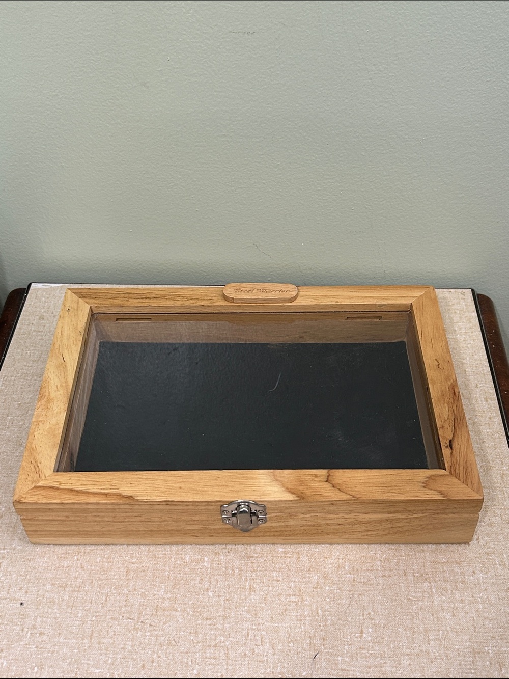 Collapsible Wooden Countertop Display Case - Removable Brand Sign Market Vendor